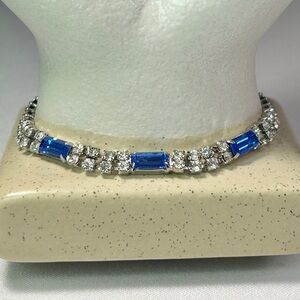 VTG Blue and Silver Rhinestone Bracelet